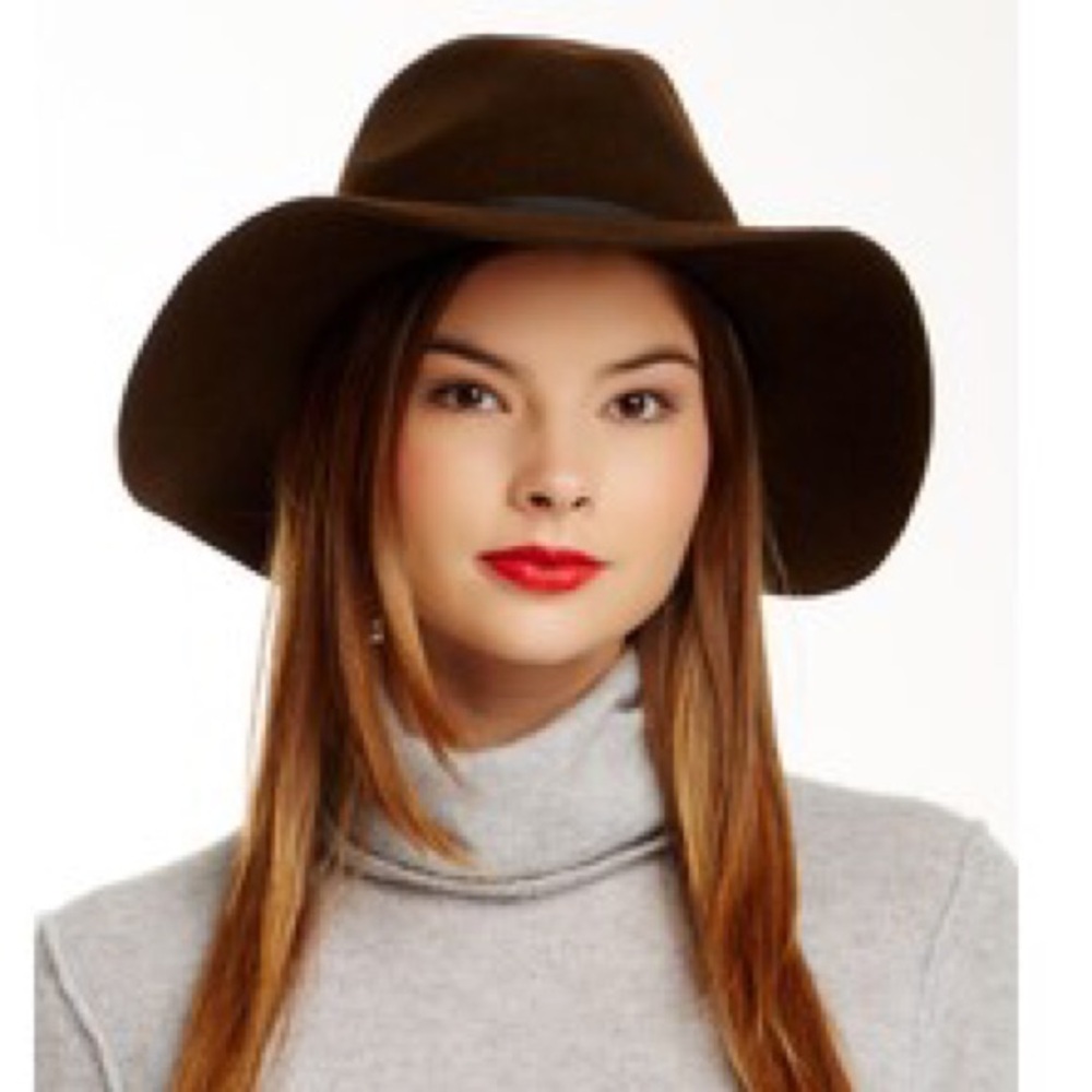 Nordstrom Wide-Brim Fedora Hat in Dark Brown